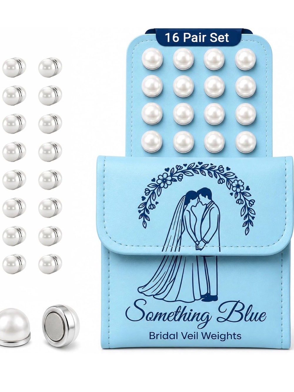 16 Pairs Pearl Veil Weights - Strong Magnetic Non-Damaging